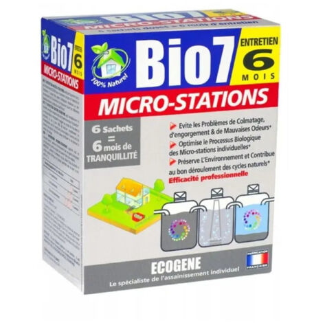 Entretien micro-station 480 G – Traitement biologique des eaux usées – Prévention colmatages et mauvaises odeurs – 6 sachets pour 6 mois