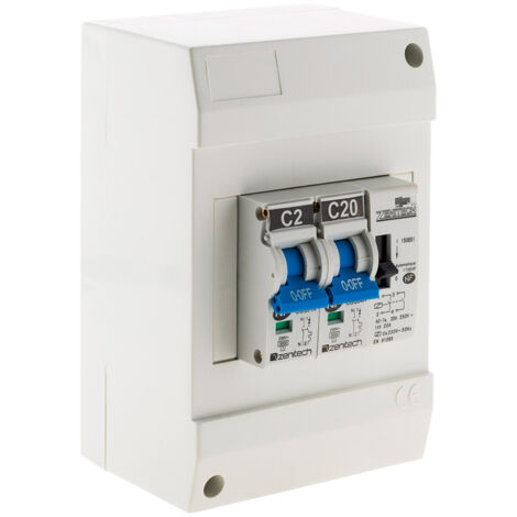 Coffret chauffe-eau 2 disjoncteurs 2A-20A + contacteur jour/nuit - Zenitech