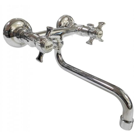 Cristina Ondyna – Robinet mural de cuisine chromé – Mélangeur à bec orientable – Entraxe 150mm – Aérateur anticalcaire Néoperl – Garantie 8 ans - CH12451 (1/5)