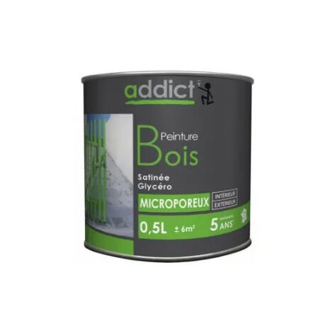 Peinture spéciale bois glycéro, Gris argent satin, 0,5 litre.