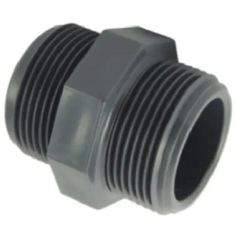 Raccord PVC pression 1/2'' – Mamelon double mâle 15x21 – Pression maximale 16 bar – Pour adduction eau potable et irrigation