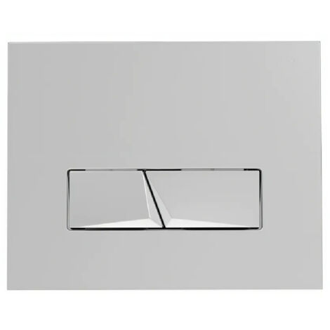 Siamp – Plaque de commande WC encastré double touche – Finition chromée – Boutons en relief ABS – Largeur 208mm – Hauteur 165mm – Actionnement mécanique (1/3)