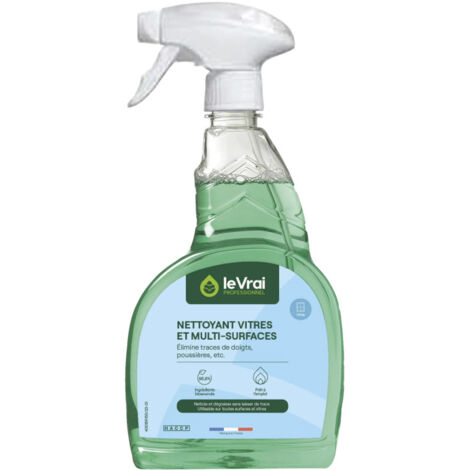 Nettoyant vitres et multi-surfaces 750ml – Formule prête à l'emploi – Haut pouvoir dégraissant sans traces – Senteur Pin des Landes – Le Vrai Professionnel