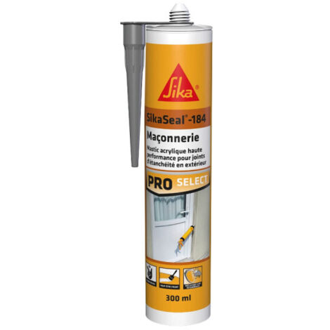 Sika – Mastic acrylique gris béton 300ml – Pour joints d'étanchéité béton, plâtre et PVC – Application facile et durabilité extérieure - SikaSeal-184 (1/7)