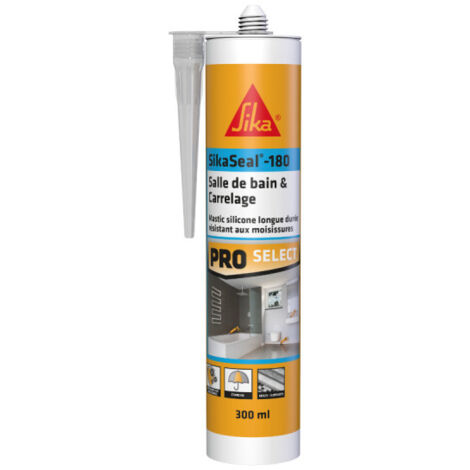 Sika – Mastic silicone transparent 300ml – Pour joints salle de bain et carrelage – Résistant à l'eau et aux moisissures – Application intérieure/extérieure (1/8)
