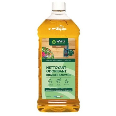 Nettoyant sols ultra concentré 1L – Parfum brassée sauvage – Compatible tous types de sols – 100 lavages – Biosourcé 96,3% – Le Vrai Professionnel - SOLS 1 L (1/2)