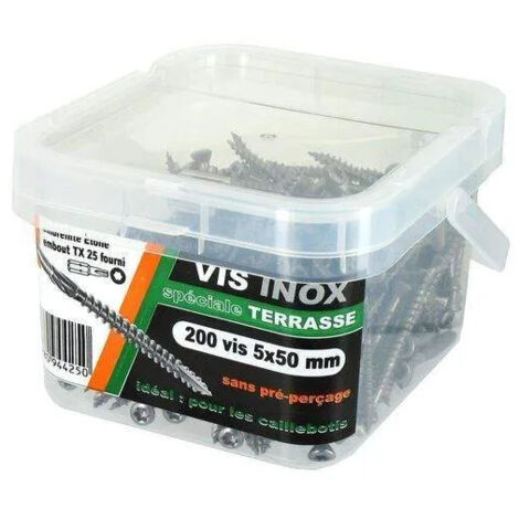 Vis terrasse inox C410 5x50, 200 pièces.