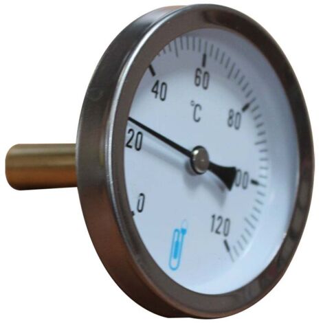 Thermomètre à plongeur - Raccord axial - Diamètre cadran 63 mm - Longueur: 45 mm
