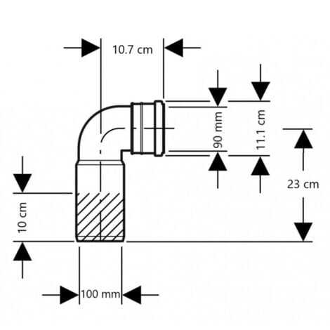 Coude d'évacuation 90° GEBERIT, raccordement pour WC suspendu