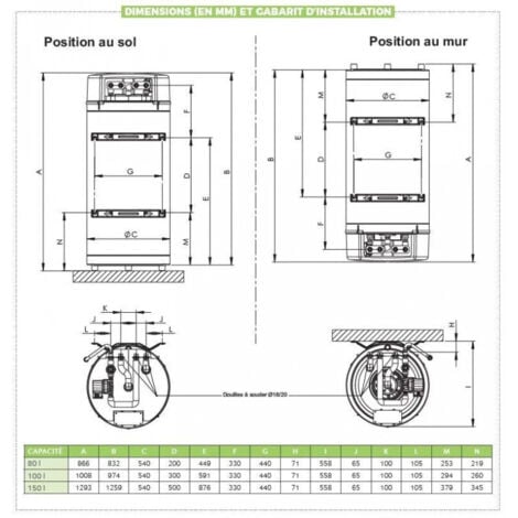 Ballon de stockage CELECTIC 150L complet avec pompe