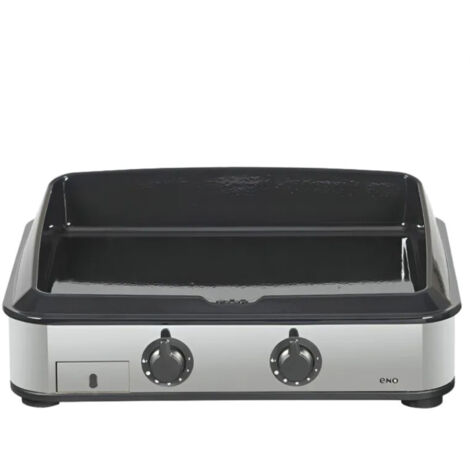 Plancha gaz 2 feux Enosign 65 fonte émaillée, inox marin (1/5)