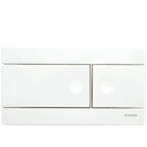 Plaque de commande murale WC encastré LINE, double touche blanche