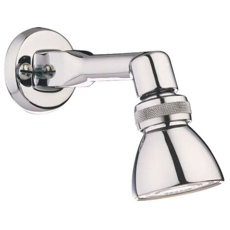 Presto – Pommeau de douche orientable 57mm – Bras de douche 130mm – Jet pluie simple – Corps laiton chromé – Résistance thermique 75°C (1/3)