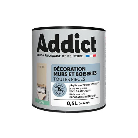 Peinture Acrylique Satin 0.5 Litre Castor - Addict