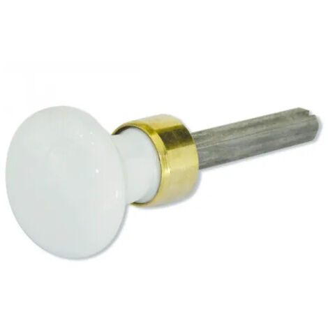 Bouton rond en porcelaine de Limoges – Laiton poli – Diamètre 30mm – Carré 6mm – Condamnation pour porte intérieure