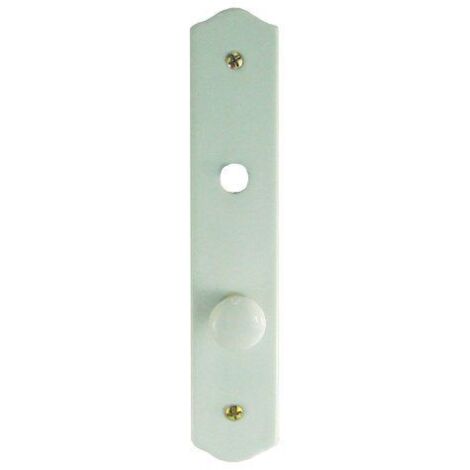 Plaque simple en porcelaine blanche avec bouton rond de condamnation.