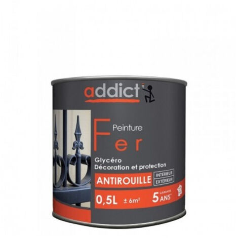 Peinture fer glycéro antirouille marine 0,5L – Finition métal – Protection intérieure et extérieure – Excellent pouvoir anti-corrosion – Addict (1/2)