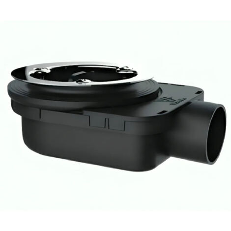 Valentin – Bonde de douche ultra-plate 48 mm – Sortie horizontale diamètre 90 mm – Débit 30 l/mn – Pente intégrée 2,5° – Joint double autofix
