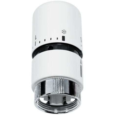 Irsap – Tête thermostatique M30 x 1,5 mm pour robinet radiateur sèche-serviette – Régulation thermique précise – Finition blanche élégante (1/3)