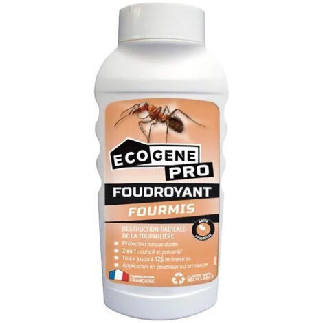 Foudroyant anti-fourmis en poudre 500g – Action choc longue durée contre fourmis noires et rouges – Formule ECOGENE pro - PRO 500 G