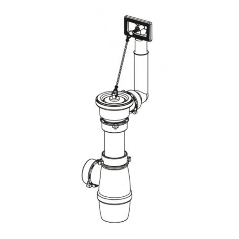 Franke – Bonde évier inox 70 mm – Trop-plein rectangulaire – Bouchon et chaînette – Compatible 1 cuve Vidicuve – 778898 (1/7)