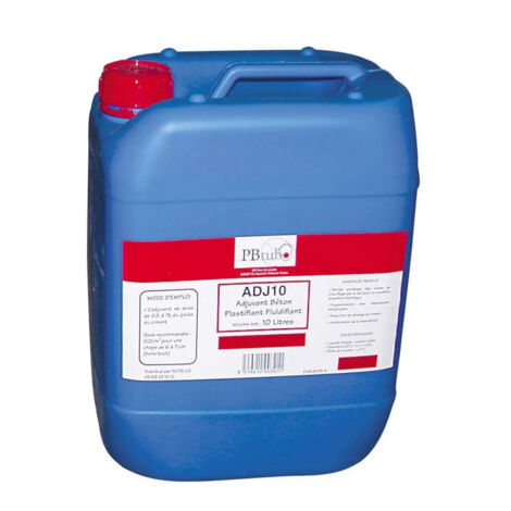 Pbtub – Adjuvant fluidifiant pour dalle de plancher chauffant 10 L – Améliore la fluidité du béton – Dose recommandée 0,2 l/m² pour chape 6-7 cm
