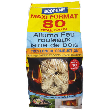Rouleaux Allume-Feu Laine de Bois x80 - Ecogene