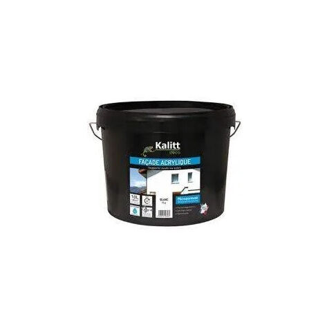 Peinture façade acrylique blanche 10L, KALITT