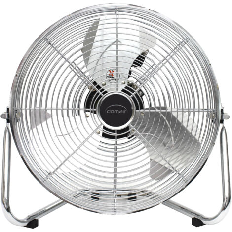 Brasseur d'air à poser 50W – 3 pales de 30 cm – 3 vitesses – Débit d'air 2485 m³/h – Grille inclinable – Finition chromée – Domair (1/2)