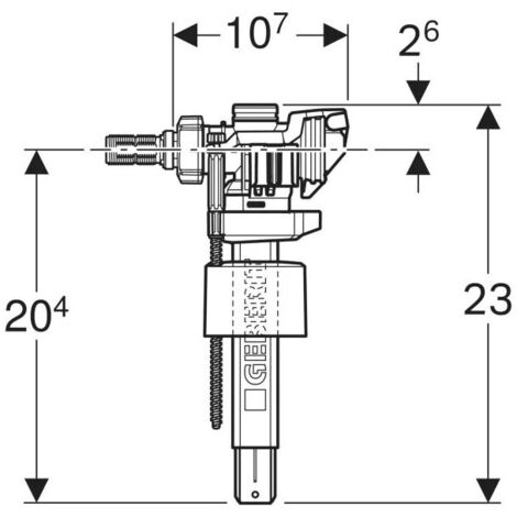 Geberit 240700001 Robinet Flotteur Pour Réservoir De Chasse D'Eau En Saillie - Type 380 WA Latéral 3/8