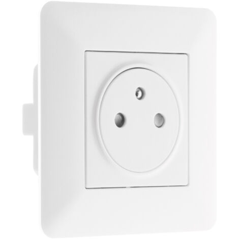 Prise encastrable 2P+T 16A blanc – Fonction ON/OFF – Bornes automatiques pour raccordement rapide – Dimensions 86x86mm – Artezo (1/5)
