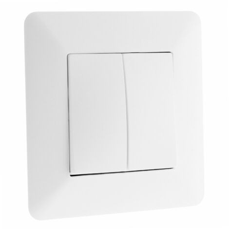 Zenitech – Interrupteur va-et-vient double blanc – Installation encastrée – Intensité 10 A – Puissance 2300 W sous 230 V – Compatible tous types de boîtes