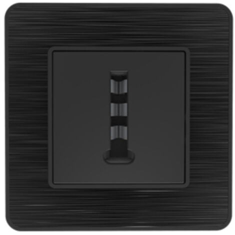 Prise téléphone 8 plots encastrable modèle KOURO métal noir brossé ZENITECH
