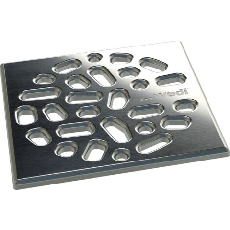 Wedi – Grille carrée inox 115x115x5mm pour siphon Fundo – Écoulement rapide – 676800040