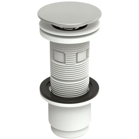 Bonde universelle lavabo et vasque hauteur 100 mm recoupable, chromé et blanc