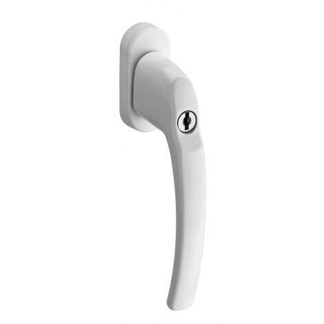THIRARD - Béquille de crémone de fenêtre à clé, carré 7mm, blanc (ral 9010), 2 clés - THIRARD