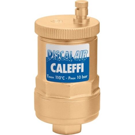 Caleffi – Purgeur chauffage central 1/2' – Filetage femelle – Corps laiton – Flotteur polypropylène – Pression 10 bar – Température max 110°C