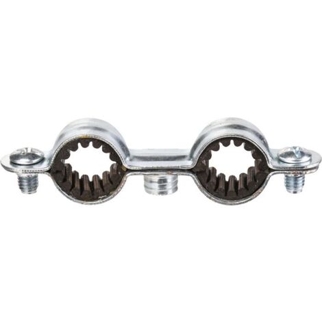 Fischer – Collier de serrage double 16 mm – Acier zingué blanc – Pour embase taraudée 7 x 150 – Usage professionnel