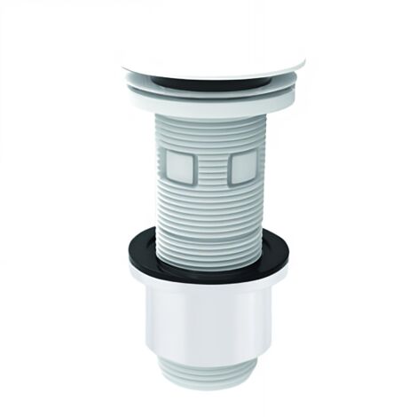 Bonde universelle digiclic ou fixe, H. 100mm, clapet et corps ABS blanc satiné