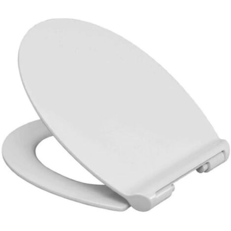 Siamp – Abattant WC blanc – Fermeture ralentie Soft-Close – Résine thermodur – Fixation réglable en acier inoxydable – Design extra plat