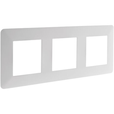 Triple plaque de finition horizontale blanche – Compatible mécanismes modulables – Installation facile et durable – Certification CE – Artezo