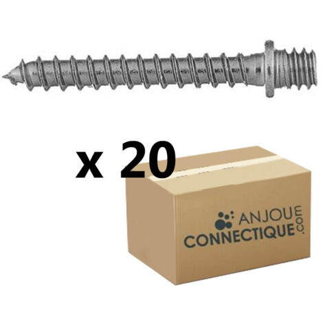 Fischer – Lot de 20 pattes à vis bois 7x50 mm – Acier zingué blanc – Traitement bichromaté pour fixation colliers ATLAS