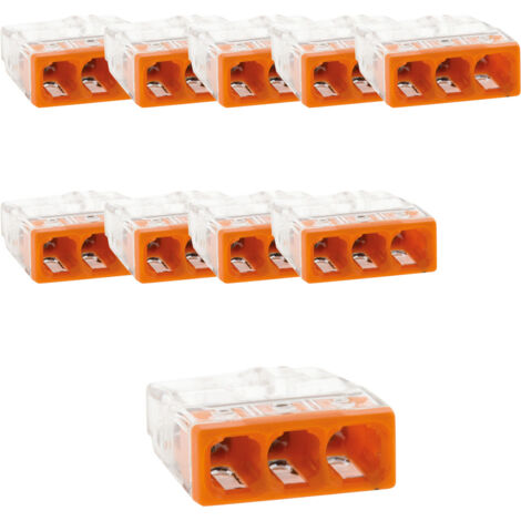Sachet de 10 bornes 3 entrées série 2273 - Wago
