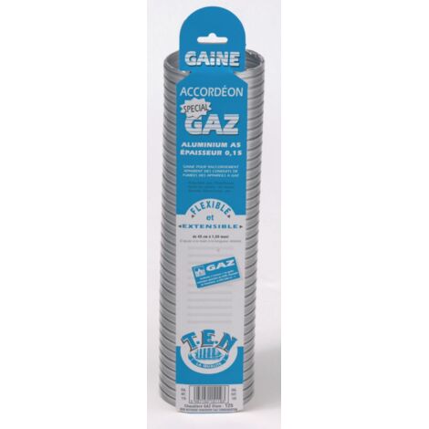 Gaine VMC flexible en aluminium 139x146 – Raccord Alu inclus – Longueur extensible 0,45 à 1,5 m – Résistante aux variations de température