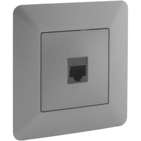 Prise téléphone RJ45 encastrable – Finition titanium – Connexion optimale pour maison et bureau – Design élégant et discret – Artezo (1/5)
