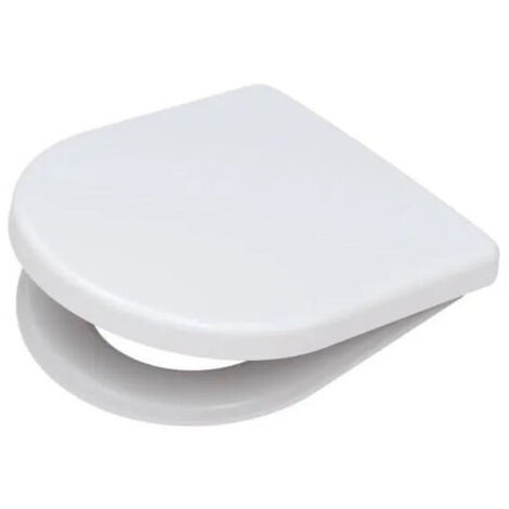 Abattant WC universel Type D, entraxe 50 à 175 mm, fixation dessus, blanc