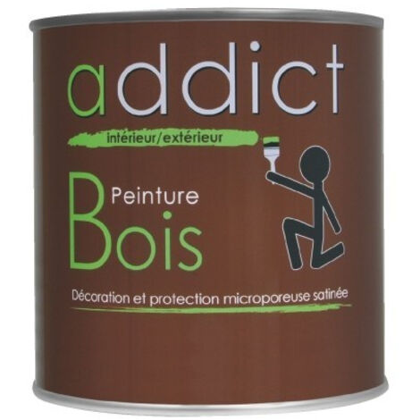 Peinture microporeuse satinée 0.5 L pour bois – Protection extérieure – Rendement 8-12 m²/L – Séchage rapide en 6 heures – Addict