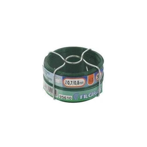 Fil de fer plastifié vert, 0.7 mm, bobine de 50m