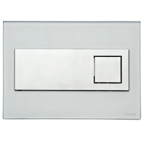 Plaque de commande murale WC encastré Caro, verre blanc (1/2)