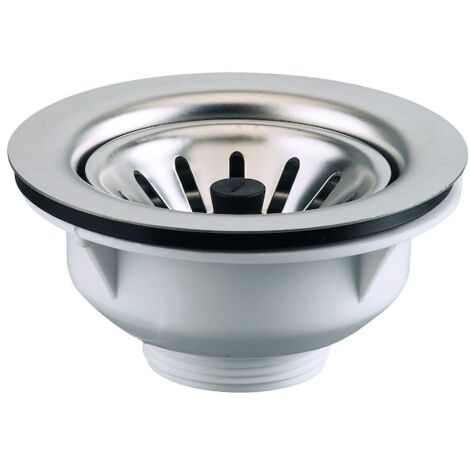 Valentin – Bonde de lavabo 90 mm – Panier inox avec débit 38 l/mn – Hauteur sous évier 55 mm – Cuvette diamètre 114 mm (1/5)